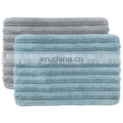 2022 latest solid plush microfiber bath mat non slip bath rugs Water absorption mat