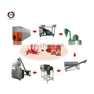 Hot Sale Chili Powder Making Machine Red Chili Stem Removing Machine Paprika Pepper Powder Grinder Line