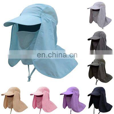 Multifunctional Sunshade Men Hats Outdoor Fishing Hiking Male Sun Hat Quick Dry Detachable Breathable Summer Hat Baseball Cap