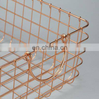 Household Metal Basket With Handle for Sundries