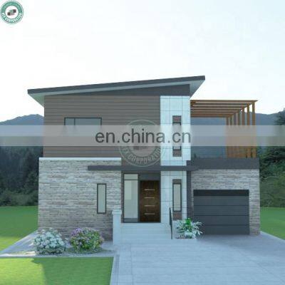 Modern Design Light Steel Prefab House Concrete Wall and Roof System Seismic Resistant Prefab 2 Storey House photo-2