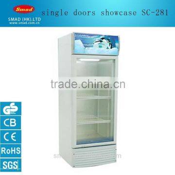 SC-281 single door glass display showcase for beverage china manufactuer