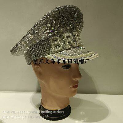 Hat Factory Customized White Grain Man Hat Factory Spot White Costume Security Man photo-5