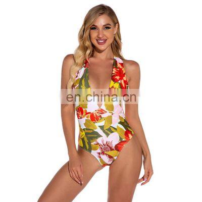 High Quality Ladies Sexy Swimsuit Bikini One Piece Floral Swimwear Bathing Suits For Women Beachwear