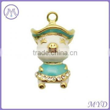 Multi Color Enameled Charm Love Heart Charms For Keychain Pendant