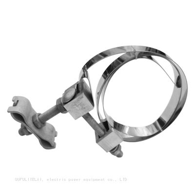 Spiral preformed tower/pole metal down lead clamp