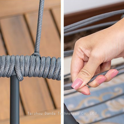 Durable Modern Outdoor Furniture Hanging Egg Swing Chair With Cushion PE Rattan Metal Frame Living Room Hotel Bedroom Courtyard photo-3