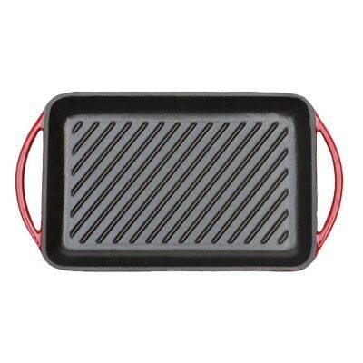 Large Nonstick Enamel Cast Iron Griddle for Kitchen Stove Top Two Burner Flat Pancake Grill Pan