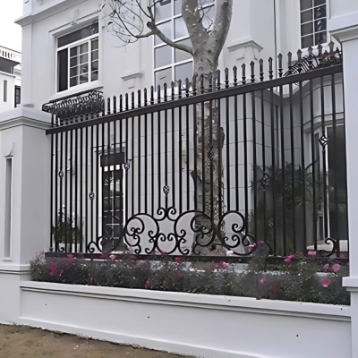 Farm and Garden Security Fencing, Durable Wrought Iron Garden Fence Privacy Design for Outdoor Boundaries photo-3