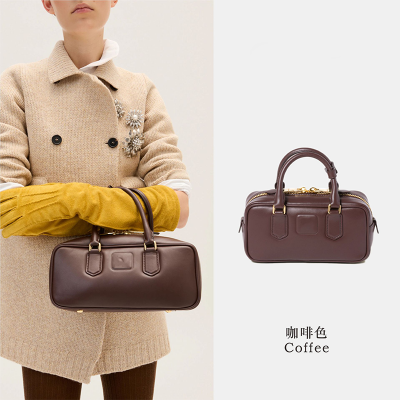 Bowling Bag Light Luxury Leather Handbag, Crossbody Boston Pillow Bag, High-end Women's Bag photo-2