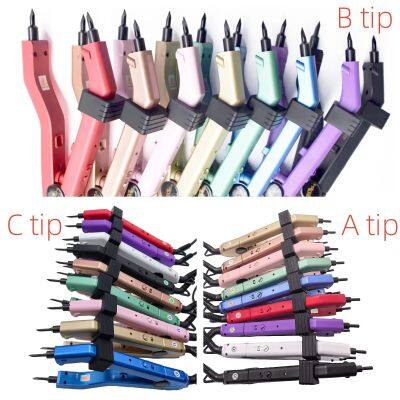 Black Mini Adjustable Temp Keratin Hair Extension Iron Tools Multi-Function Fusion Hair Connector Iron Sharp Flat Tip