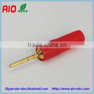 banana plug male connector 2mm,red plastic casing