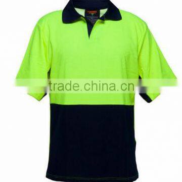 yellow hi vis work wear polo shirt