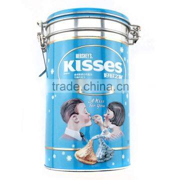 decorative High quality Chocolate tin box with Button