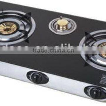 3 burner glass top gas stove with super flame