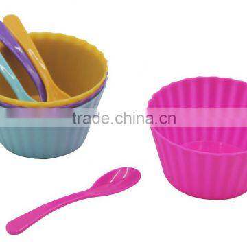 ice cream cup with spoon