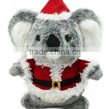 Cheap Christmas Plush Toy Koala/Soft Animal Toy Koala Wearing Christmas Dress