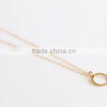 Personalized Gold Round Disc Necklace -
