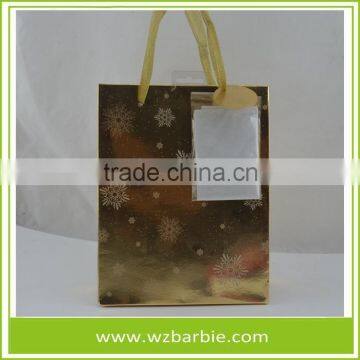 Customized Snowflake Recycable Paper Shopping/Gift Bag With Handle