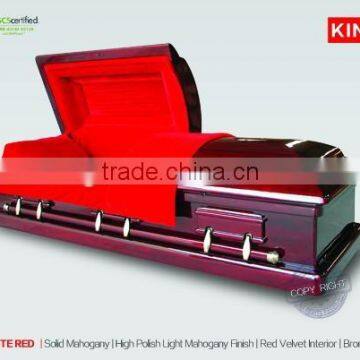 MAGISTRATERED red mahogany coffin kingwood wood casket