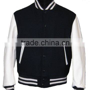 Men's fashionable black Varsity Jacket