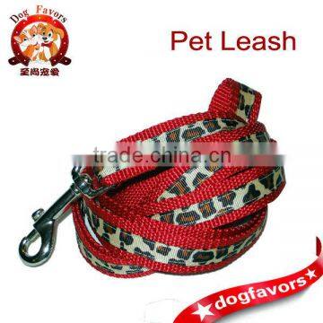 Red Nylon Dog Leash Dog Leads Pet Products with Leopard Pattern