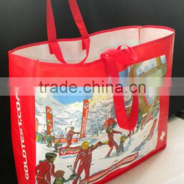 60 x 48 x 15cm PP woven carrefour style shopping bag