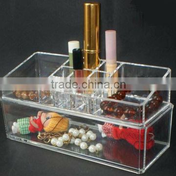 Clear Acrylic Crystal Double-deck Cosmetic Organizer Makeup Case