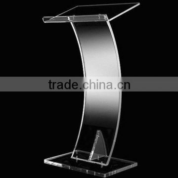 Clear curved acrylic lectern