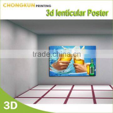 3d hot beer advertising lenticular poster