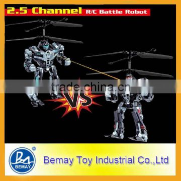 Newest Cartoon 2.5 Channel infrared rc fighting robot toys built in GYRO,RC battle robot,rc flying robot toy(265973)