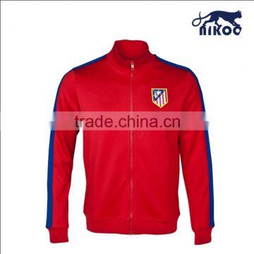 quality polyester fleece jacket with embroidery for soccer warm-up