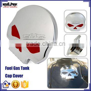 BJ-FTC-001-CR Chrome Skull Aluminum Motorcycle Fuel Tank Cover for Harley Sportster Dyna