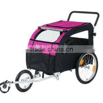 Pet trailer jogger stroller with reflector