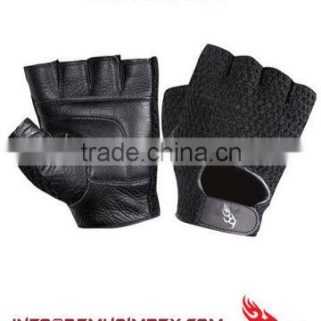 DEMHA Leather Weight lifting Gym Gloves Black Geniune Leather Unisex S-XL New