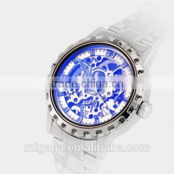 Luxury skeleton waterproof automatic mechanical watch