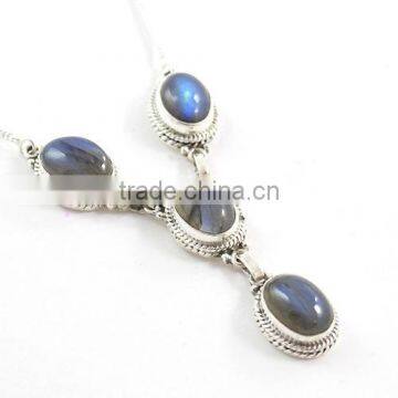 Blue fire Labradorite necklace 925 Sterling Silver Jewelry Necklace wholesale jewelry Indian semi precious jewelry neckalce