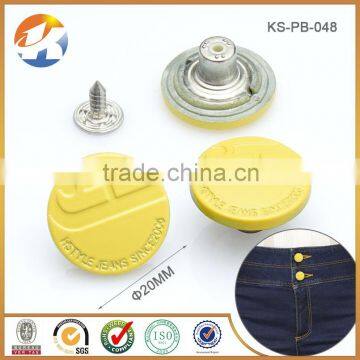 Yellow Press Engraved Logo Metal Snap Jean Button