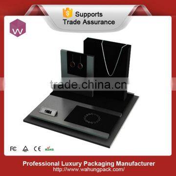 Black Acrylic Jewelry Display Case With Assembling Board For Jewel Shop