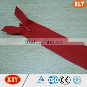 fashion invisible zipper for garments , red nylon zipper