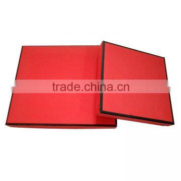 Red Cardboard Paper Box With Lid.