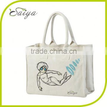 eco friendly canvas bag with thick rope handle