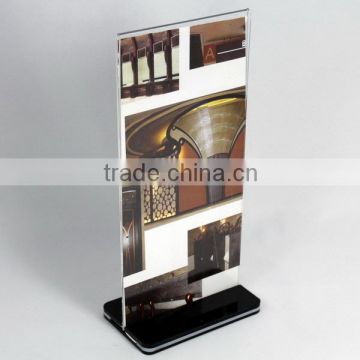 Acrylic Holder with black base,Acrylic Sign Holder,,Acrylic POS Display Stand