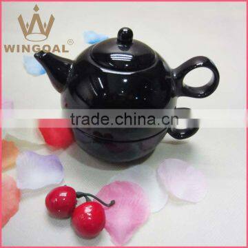 black porcelain tea for one set