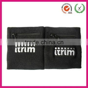 2013 Promotional Gift custom sports cotton toweling wrist sweatband with zipper