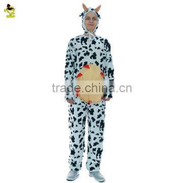 Carnival party white cow mascot costume animal adult cow costume