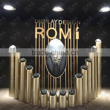 highend jewelry dispaly set electroplating/ pu leather jewellery display stands