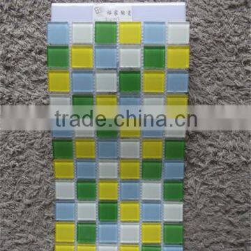 TCW009 Mix color Crystal glass mosaic tile 300x300MM