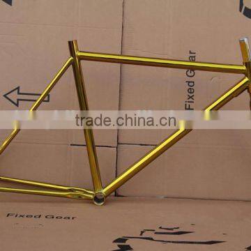 Chrome golden single speed racing bicycle frame fast delivery fixie frames