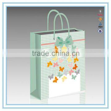 2015 custom new design paper shopping bag & butterfly paper gift bag